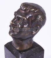 Sztálin bronz fejszobra. Márvány talapzaton. 13,5 cm