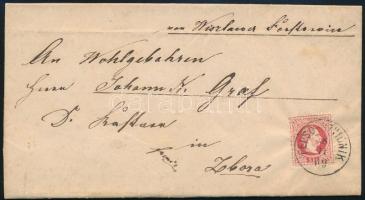 1869 5kr levélen "FELSŐ-SZVIDNIK" (Gudlin 800 pont) - "ZBORÓ" (Gudlin 400 p)