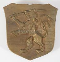 Maksai-Gaál család bronz nemesi címere, felfogatópontokkal, 15x14 cm