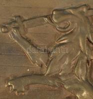 Maksai-Gaál család bronz nemesi címere, felfogatópontokkal, 15x14 cm