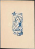 Széchy Gyula (1854-?): Ex libris Josephi Schwörer. Klisényomat, papír, jelzés nélkül. 7×3,5 cm