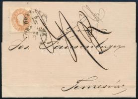 1863 10kr levélen "ORAVICZA" - "TEMESVÁR"