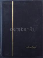 Vegyes magyar és külföldi tétel benne postatiszta jobb magyarokkal 32 fekete lapos A4-es Schaubek be...