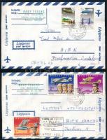 1979-1988 3 db futott légiposta levél Nagy Ferenc levelezéséből + 4 db légiposta díjjegyes boríték (1 futott, 3 használatlan)