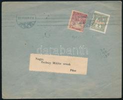 1918 Magyar Bank és Kereskedelmi Rt. megcímzett, de üres borítékja Zsolnay Miklós (1857-1922) részére