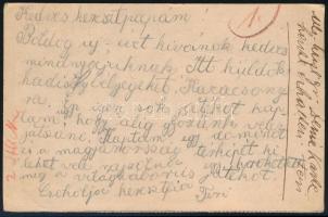 1917 Díjkiegészített díjjegyes levelezőlap rajta Hadsegélyező hivatali segélybélyegek, Kassára