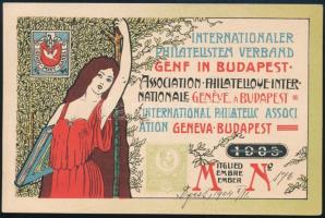 1904 A Nemzetközi Bélyeggyűjtő Szövetség dekoratív tagsági kártyája az 1905 évre