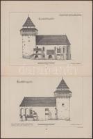 cca 1912-1925 Erdélyi épületek ábrázoló különféle nyomatok, 5 db. Közte Szászfejéregyház templom 3 db, Székelyudvarhelyi székelykapu, Szászkézd templom 1 db. Foerk Ernő tanár vezetése mellett felvette a Budapesti Állami Felső Építőipariskola 1912,1918-1925. Bp., Korvin Testvérek-ny., 28x23 cm