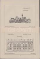 cca 1913-1925 Felvidéki épületek vagy "épületdíszeket" ábrázoló különféle nyomatok, 8 db. ...