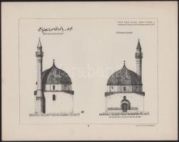 cca 1915-1917 Magyarországi épületeket ábrázoló nyomatok, 4 db: Bp., Battányi tér 4. sz., Szigetvár ...