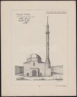 cca 1915-1917 Magyarországi épületeket ábrázoló nyomatok, 4 db: Bp., Battányi tér 4. sz., Szigetvár ...