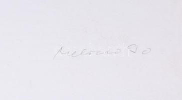 Melocco Miklós (1935-): Ló és leány. Szitanyomat, papír, jelzett, számozott (58/100), kartonra kasír...