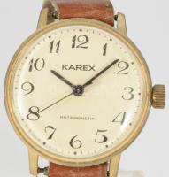 Karex mechanikus karóra, szíjjal, működik, kopással, d: 32mm