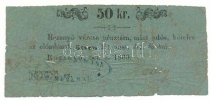 1860. Rozsnyó 50kr "Rozsnyó városa pénztára, mint adós" T:VG,G Adamo ROZ-3.3.2