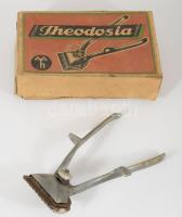 Antik jelzett német borotva + Theodosia fém hajvágó, eredeti dobozában