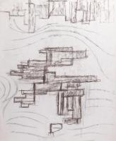 Rác András (1926-2013): Mozaikterv. Szén, papír, jelzés nélkül. Proveniencia: A művész hagyatéka. 58x47 cm