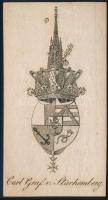 ca 1780 Starhemberg gróf rézmetszetű ex librise 6x12 cm