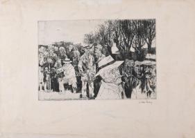 Lenkey Zoltán (1936-1983): Termelőszövetkezetek alakulnak Somogyban, 1919. Rézkarc, papír, jelzett, ...