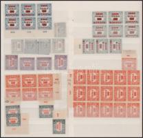 1921-1924 151 db Hivatalos bélyeg, közte 9 db 3-as lyukasztással, sok összefüggéssel kétoldalas nagy...