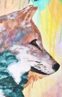 Jelzés nélkül, XX. sz. vége/XXI. sz. eleje: Hölgy kutyával. Akril, vászon, 40×50 cm