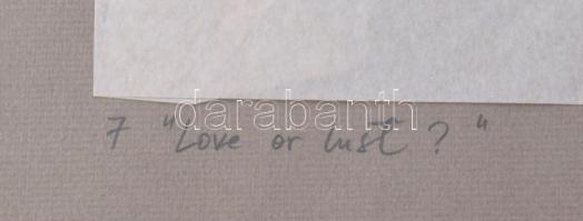 Olvashatatlan jelzéssel: Női és férfi akt (erotikus rajz). Vegyes technika, papír, üvegezett fakeret...