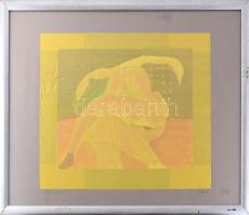 Olvashatatlan jelzéssel: Szerelemesek (erotikus rajz). Vegyes technika, papír. Üvegezett, kissé kopo...