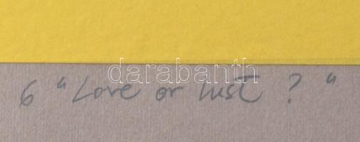 Olvashatatlan jelzéssel: Szerelemesek (erotikus rajz). Vegyes technika, papír. Üvegezett, kissé kopo...