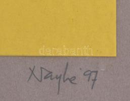 Olvashatatlan jelzéssel: Szerelemesek (erotikus rajz). Vegyes technika, papír. Üvegezett, kissé kopo...