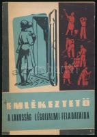 Emlékeztető a lakosság légoltalmi feladataira. Bp., 1962, BM Légoltalom Országos Törzsparancsnoksága. Kiadói papírkötés, kissé kopott borítóval.