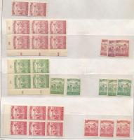 1924 Arató-Parlament 45 db (8 klf) postatiszta + 17 db (7 klf) falcos bélyeg 2 db albumlapon (21.900)