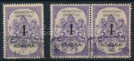 1898 Budapesti anyakönyvi díj 4K bélyeg és pár pár (60.000)