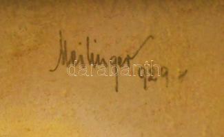 Meilinger Dezső (1892-1960): Téli táj, 1929. Pasztell, papír, jelzett. Dekoratív, üvegezett, kissé k...