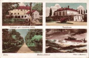 Balatonföldvár vasútállomással és a Goldberger gyár üdülőjével