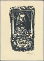 Várkonyi Károly (1910-2001): Ajtósi Dürer Exlibris Kör, Debreceni Ped. Műve(lődési) Ház, 1975. Fametszet, papír, jelzett, 11x6,5 cm.
