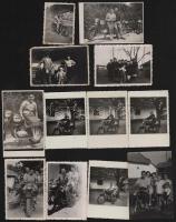 cca 1950-1960 12 db motoros fotó, 9×5,5 cm