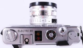 Yashica Electro 35 fényképezőgép Color-Yashinon DX 1:1,1 f=45 mm objektívvel, eredeti tokkal, szép á...