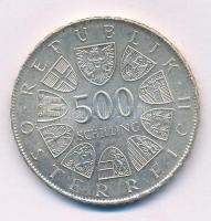 Ausztria 1980. 500Sch Ag "Osztrák Vöröskereszt Centenáriuma" T:XF kis patina, két nagy kar...