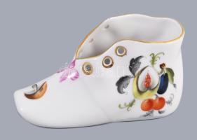 Herendi Bouquet de Fruits mintás cipő, jelzett, hibátlan, 11x5 cm