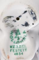 Hollóházi nyúl figura, jelzett, m: 6 cm