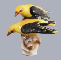 Herendi óherendi madárpár. Jelzett, kézzel festett, hibátlan, m: 6 cm