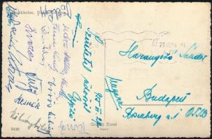 1955 Magyar olimpia bajnok és bajnok bírkózók által aláírt képeslap: Hódos Imre , Incze János, Kesná...