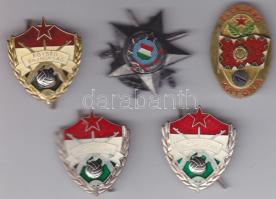 ~1970. 5db modern katonai jelvény 4klf darabbal T:2