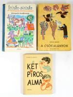 3 db mesekönyv: Dobicz János: Két piros alma.; Icinke-picinke. Magyar népmesék óvodásoknak.; Kriza János: A csókalányok. Bp., 1962-1982, Móra. Kiadói félvászon-kötés / kartonált papírkötés, változó állapotban.