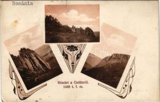 Kapnikbánya, Cavnic; Részlet a Guttinról (Gutin-hegység). Kiadja Terray Gyula / Muntii Gutai / mountain range. Art Nouveau, floral (Rb)