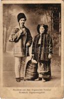 Fogaras, Fogaras megyei románok, népviselet. Jos. Drotleff kiadása / Fagaras, Romanian county folklore (ázott / wet damage)