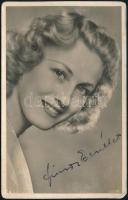 Simor Erzsi (1911-1977) színésznő autográf aláírása őt ábrázoló fotólapon, 13,5x8,5 cm