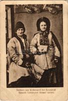 Szászvolkány, Vulcan, Wolkendorf; Sachsen. Kunstanstalt Jos. Drotleff / szászok / Transylvanian Saxon folklore (gyűrődések / creases)