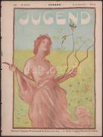 1898 Jugend. II. Jahrgang Nr. 12. 1897. Märcz. 20. München-Leipzig, G. Hirth's Verlag, 185-198 p. Szecessziós, színes címlappal, a címlap leszakadt. + 1897 II. Jahrgang Nr. 26. szám szecessziós, színes, de sérült címlapja, valamint egy színes, szecessziós illusztrációja egy lapon.