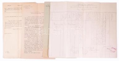 1886-1917 Vegyes papírrégiség tétel, 8 db, közte Veszprém vármegye alispánja által aláírt irat, a M....