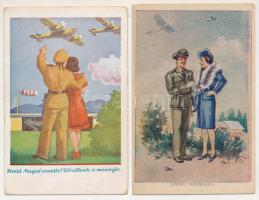 KATONAI REPÜLŐ - 4 db RÉGI II. vh. motívum képeslap / MILITARY AIRCRAFT - 4 pre-1945 WWII motive postcards